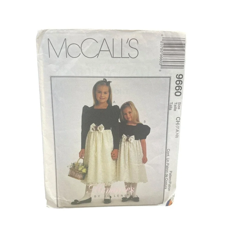 McCall's 9660 Girls' Dress CH (7,8,10) Special Occasion Party Dress